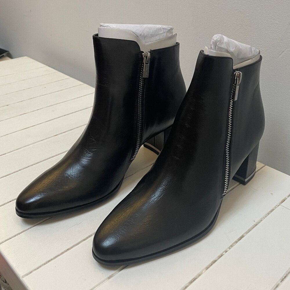 NEW Calvin Klein Womens Fara Milano Bootie (Black Leather)